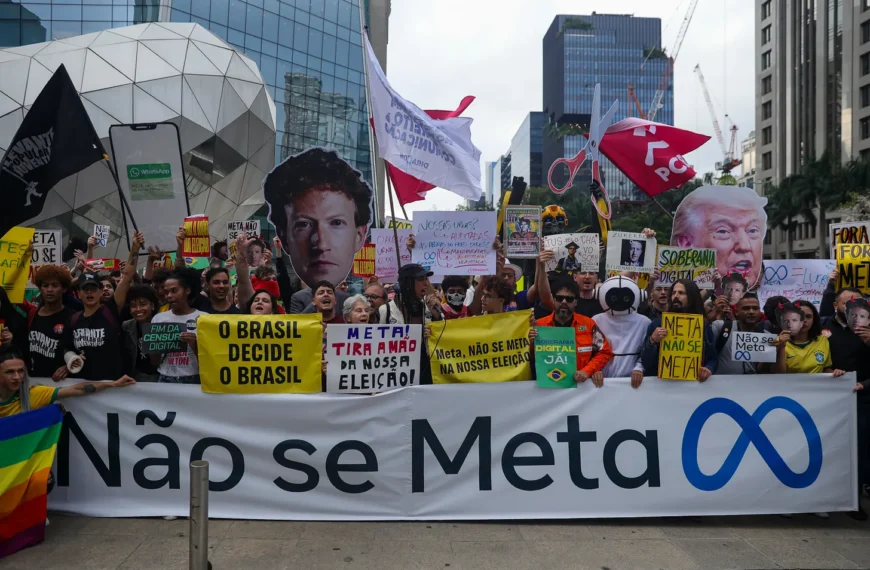 Cientos de personas protestan en la sede de Meta en Brasil contra el sesgo de extrema derecha